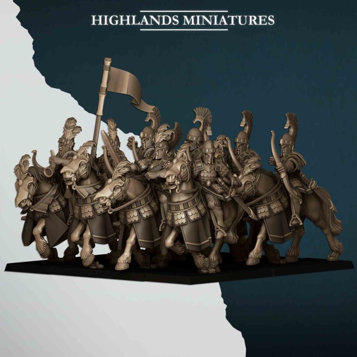 8 caballeros élficos con arco_28mm