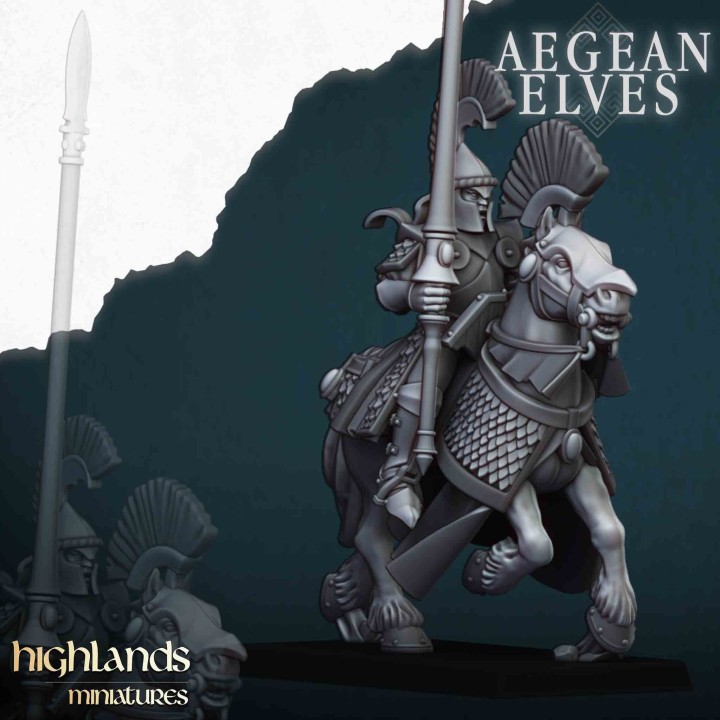 8 caballeros élficos con lanza_28mm