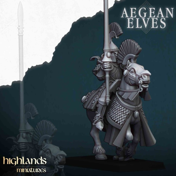 8 caballeros élficos con lanza_28mm