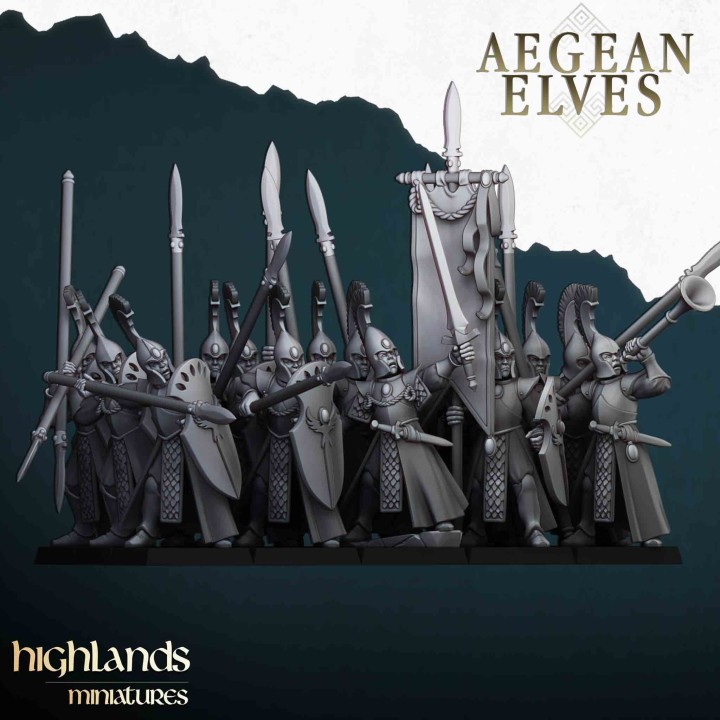 20 lanceros elfos_28mm