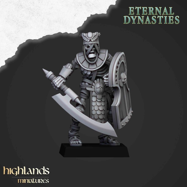 20 guardias no muertos con arma de mano y escudo_28mm