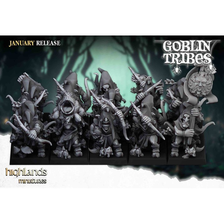 20 goblins nocturnos con arco_28mm